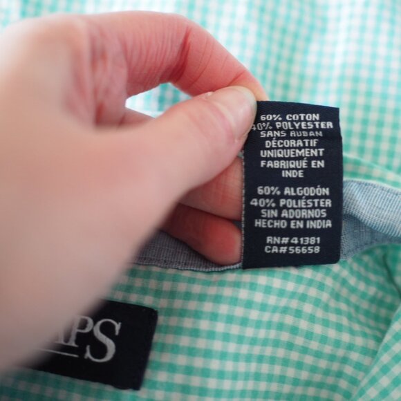 Chaps Mint Green Casual Button Down Long Sleeve Shirt Size Small w/front pocket - Picture 7 of 7